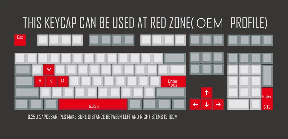 Coral sea keycap 6.25u Space bar ESC Entre keys Direction keys Sakura keycaps for Mechanical Gaming keyboar Key Cap