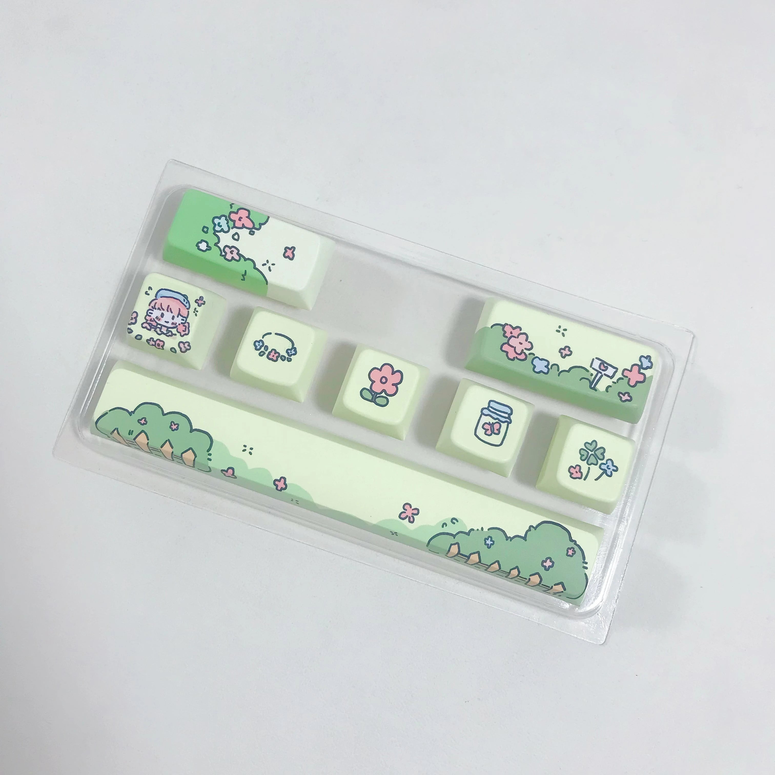 Cute Theme Personalized Addition Key Cap Eight Piece Set with Five Sides of Thermal Sublimation Cherry High Mechanical Keyboard