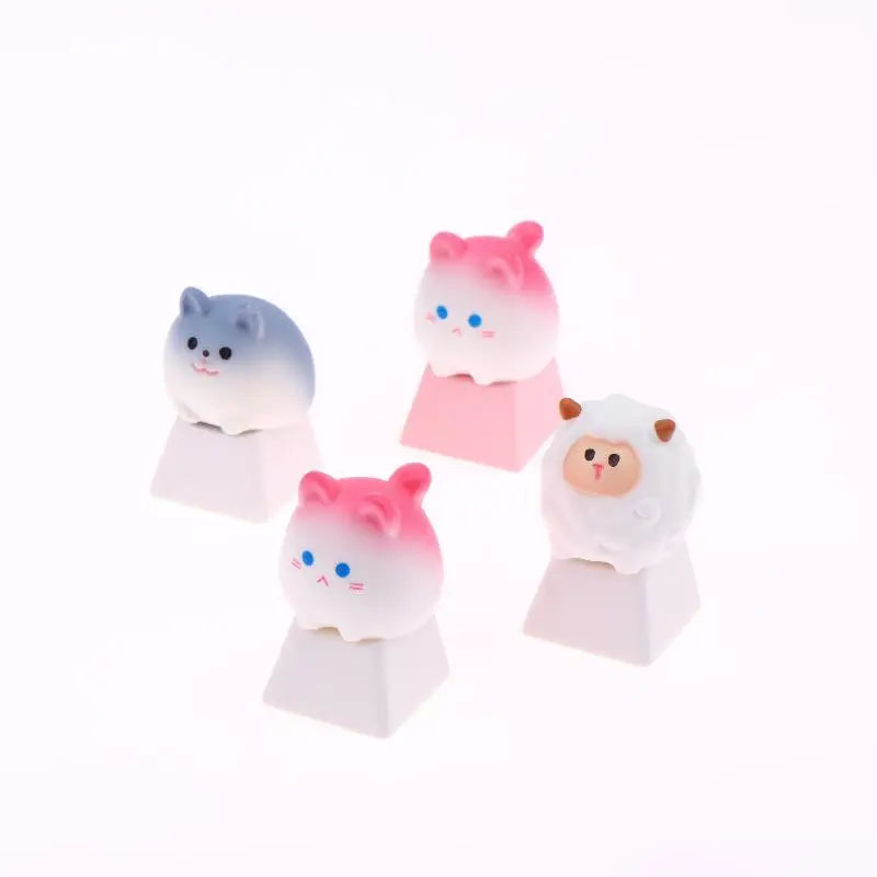 Cute Cartoon 3D Animal Keycap Mechanical Keyboard Caps OEM Height Keycap Kawaii DIY Keyboard Accessories Girl Gifts