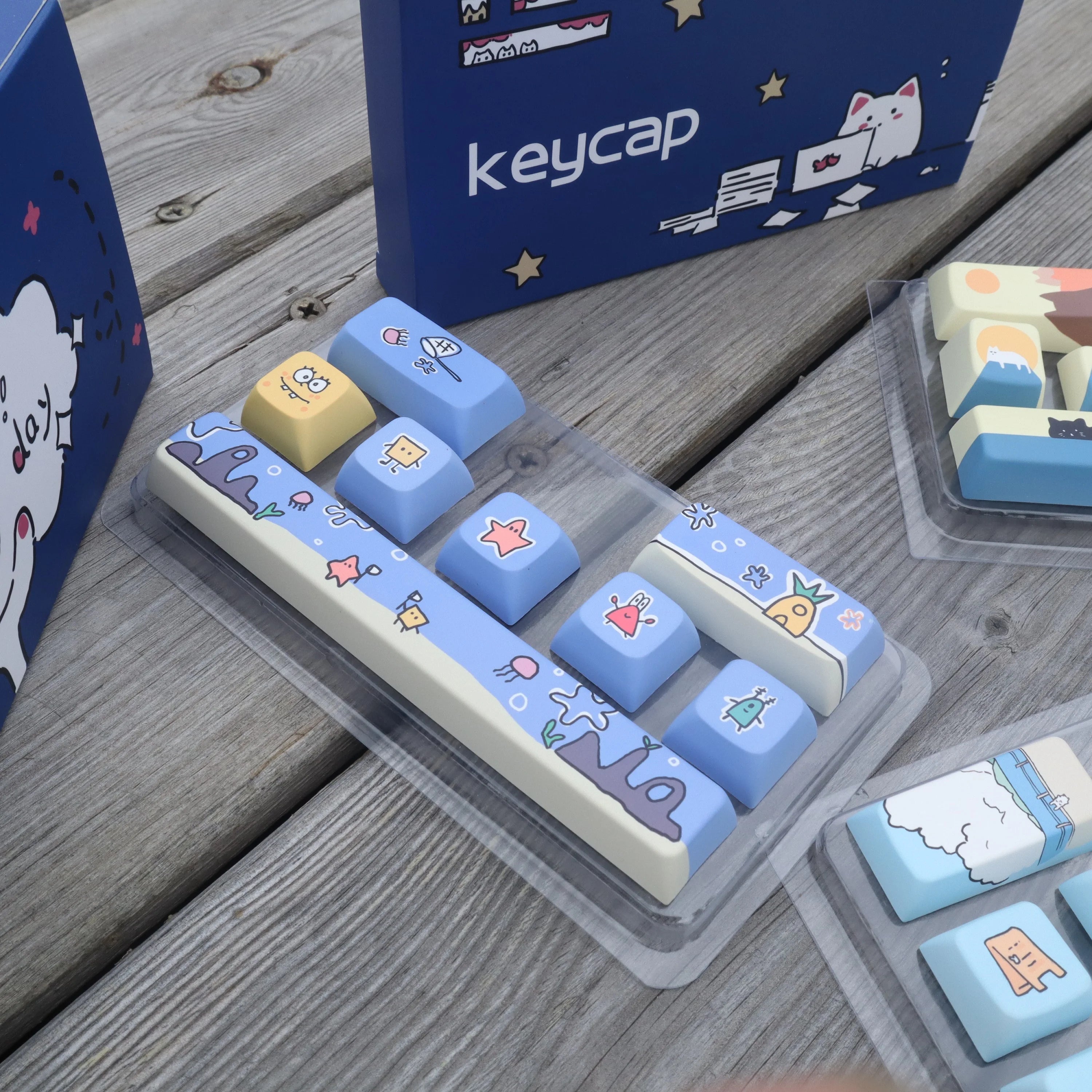 Cute Theme Personalized Addition Key Cap Eight Piece Set with Five Sides of Thermal Sublimation Cherry High Mechanical Keyboard