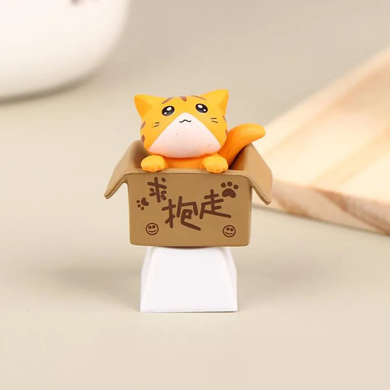 Customization Cute Cat Keycap Mechanical Keyboard Keycaps Artisan Anime Kawaii Keycap PBT Axis Cherry MX Cute Cat Diy Key Cap