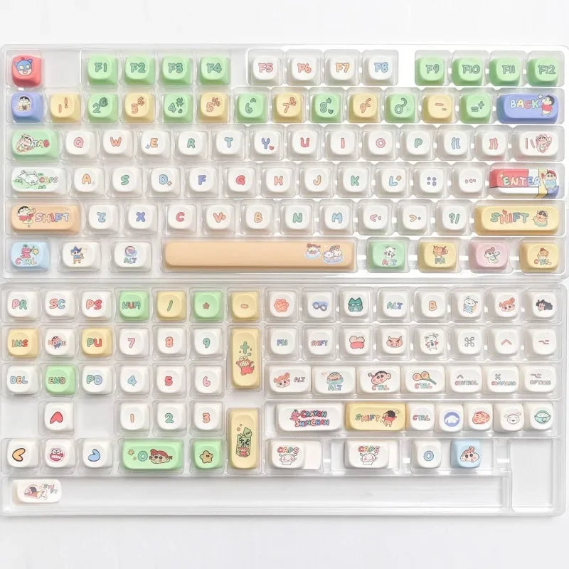 Crayon Shin-chan Mechanical Keyboard Keycaps Affordable Cartoon Keycaps Set PBT Material Keycaps Durable Keycap Girls Boys Gift