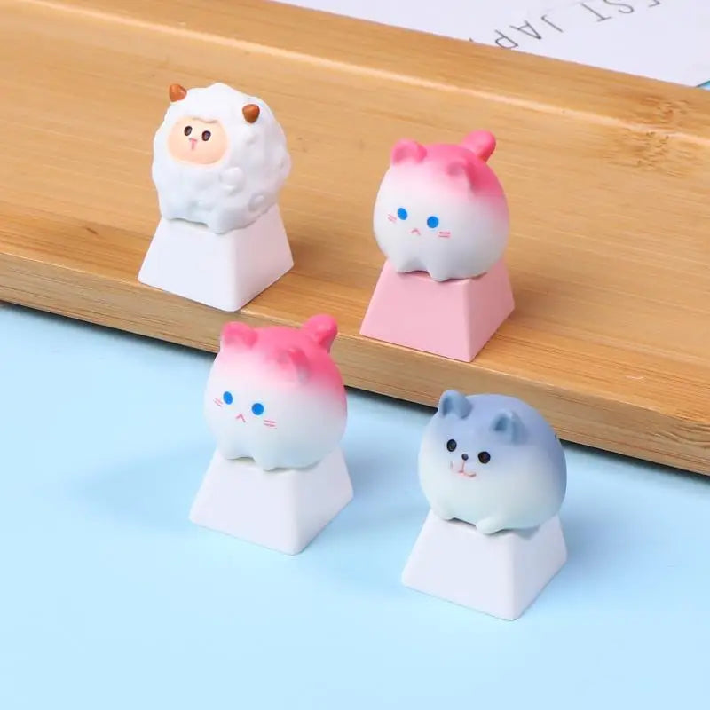 Cute Cartoon 3D Animal Keycap Mechanical Keyboard Caps OEM Height Keycap Kawaii DIY Keyboard Accessories Girl Gifts