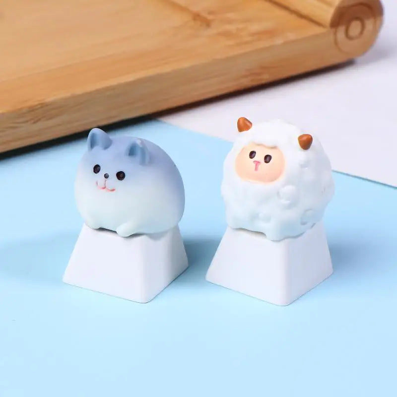Cute Cartoon 3D Animal Keycap Mechanical Keyboard Caps OEM Height Keycap Kawaii DIY Keyboard Accessories Girl Gifts