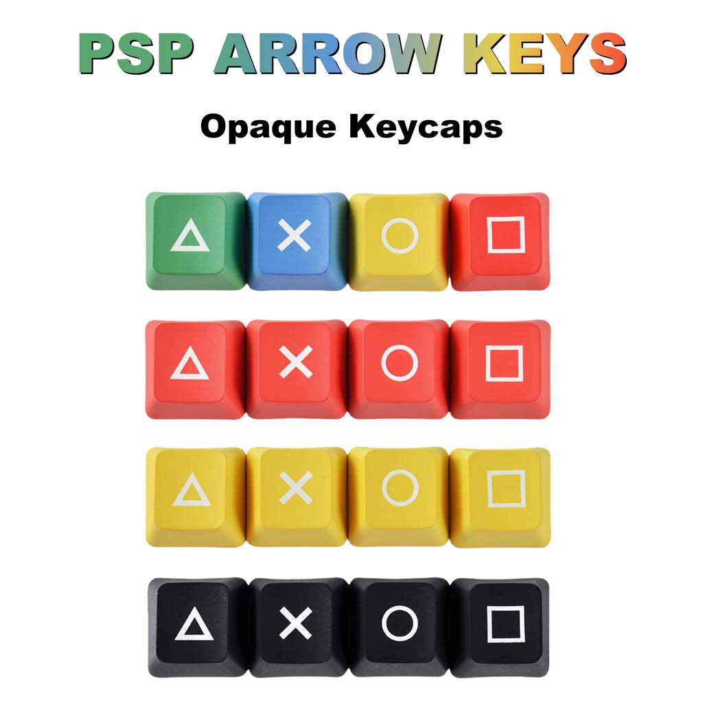 4 Keys/Set PSP Style PBT Keycaps OEM Height Dye-Sublimated Legends Directional Arrows Auxiliary Keys Keyboard Accessory