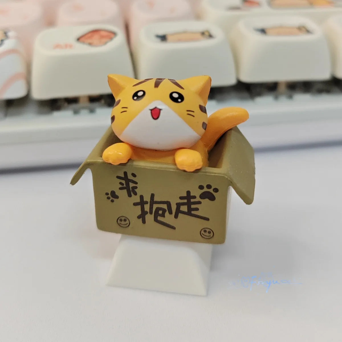 Cute Cat Animal Keycaps Mechanical Keyboard Replacement Personalized Keycap Cross Axis Cherry Profile Girl Birthday Gamer Gift