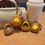 Creative Kapibala Luminous Keychain Cute Cartoon Space Capsule Capybara Keyring Schoolbag Pendant Trinket Friend Gift
