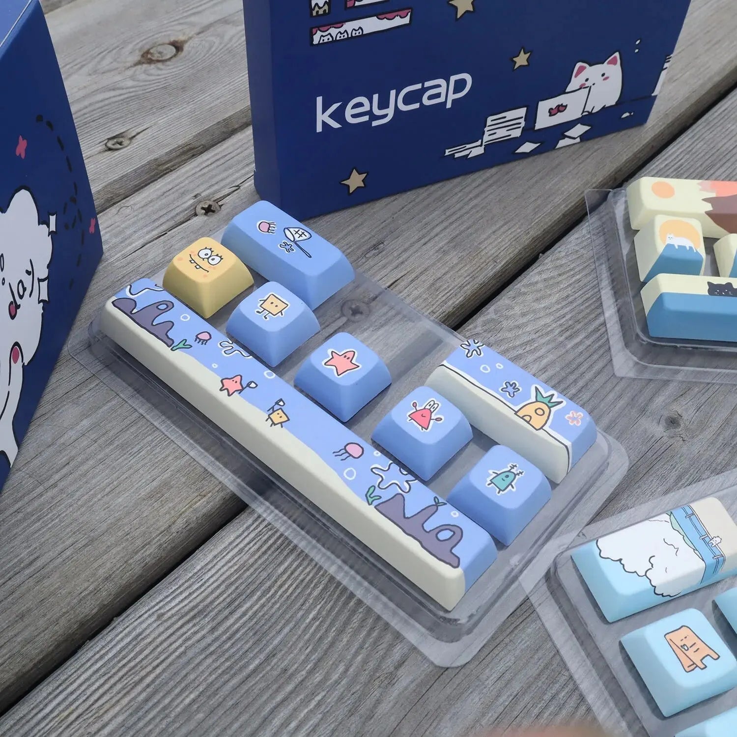 Cute Theme Personalized Addition Key Cap Eight Piece Set with Five Sides of Thermal Sublimation Cherry High Mechanical Keyboard