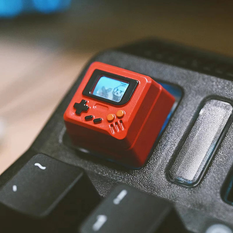 Cute Keycaps Pervious to Light Retro Game Player Pattern Cross Shaft DIY Mechanical Keyboard Cap for PC Computer Game Keyboards