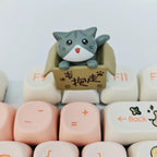 Cute Cat Animal Keycaps Mechanical Keyboard Replacement Personalized Keycap Cross Axis Cherry Profile Girl Birthday Gamer Gift