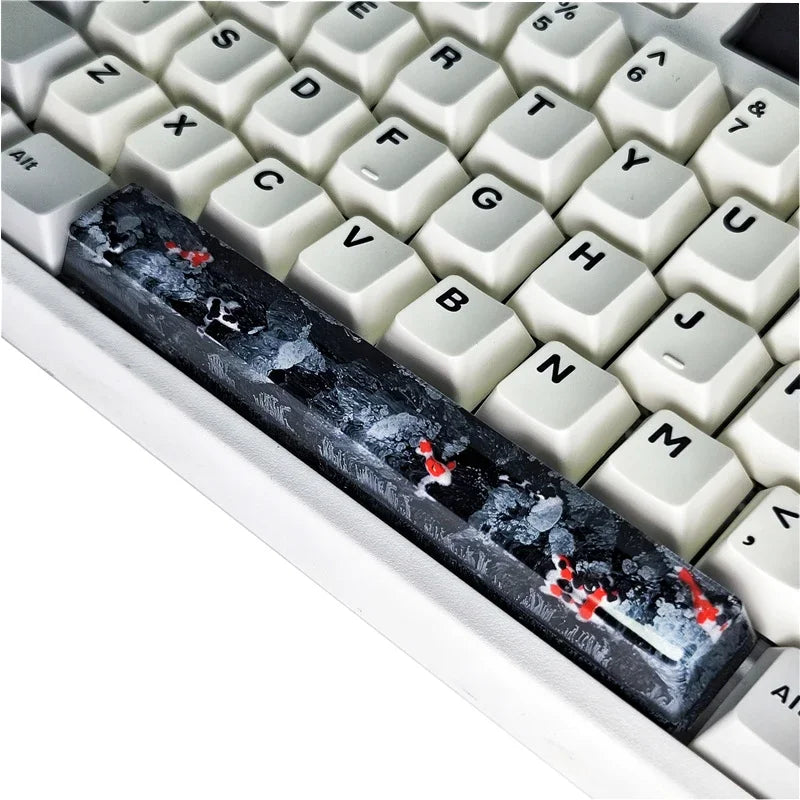 ECHOME Koi Fish Spacebar Keycaps 6.25U Custom Resin DIY Cherry Spacebar Keycaps MX Switch Translucent Keycap Mechanical Keyboard