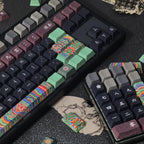 Dancheong Korean keycaps Retro Side Engraved Translucent Pbt Theme Keycap For Mechanical Keyboard 단청 와글바글 염료승화 PBT 키캡
