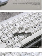 K135 Minimalist White Keycap PBT Thermal Sublimation XDA Concise Japanese Korea Key Cap Adaptive Mechanical Keyboard Keycaps