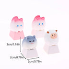 Cute Cartoon 3D Animal Keycap Mechanical Keyboard Caps OEM Height Keycap Kawaii DIY Keyboard Accessories Girl Gifts