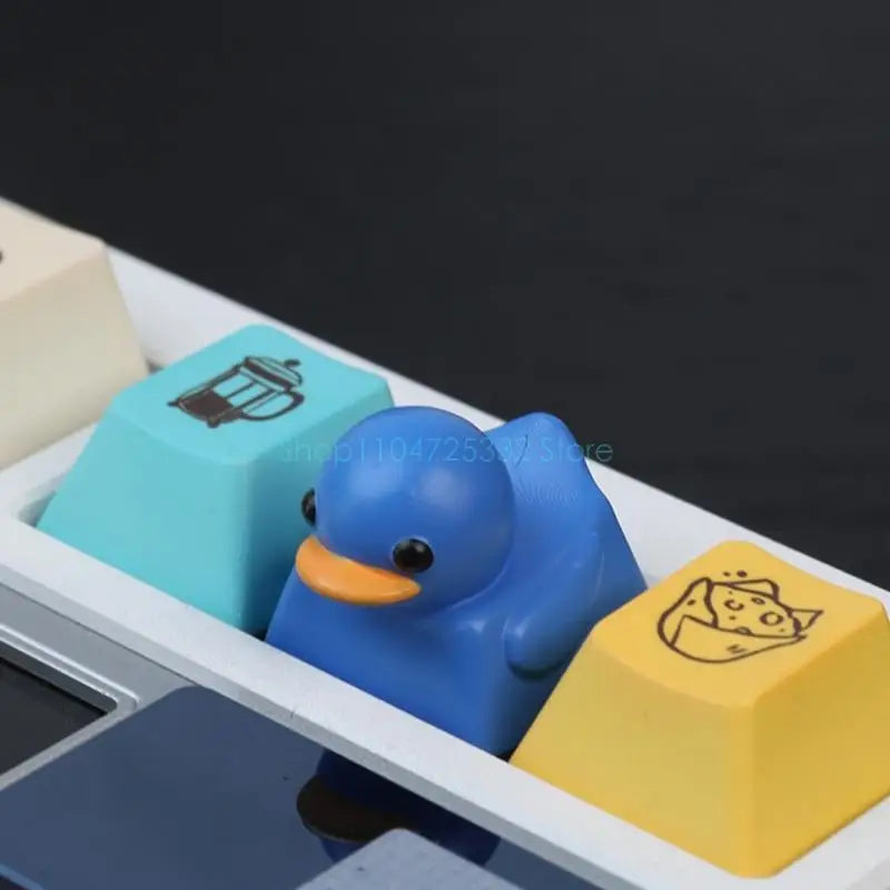 Cute Duck Keycap Cartoon Resin Keycaps for Switches Mechanical Gaming Keyboards DIY Personaliing 3D Keycap Keyboards Decoration