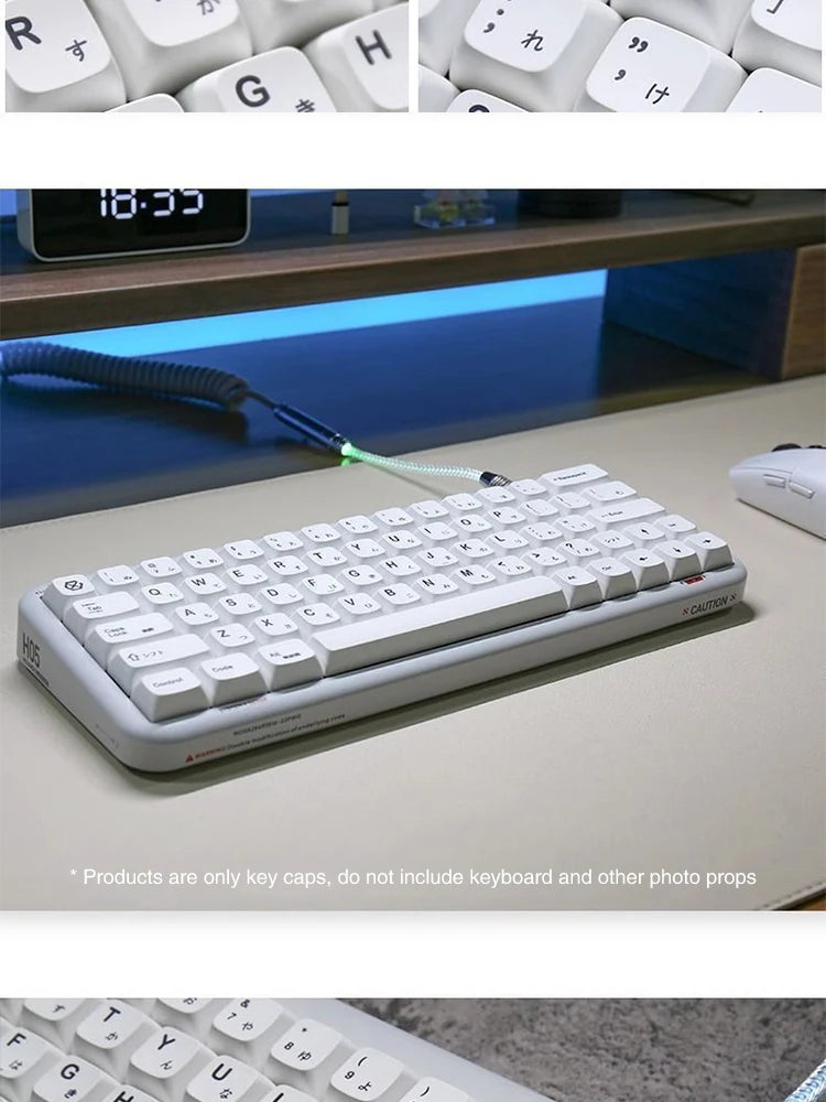 K135 Minimalist White Keycap PBT Thermal Sublimation XDA Concise Japanese Korea Key Cap Adaptive Mechanical Keyboard Keycaps