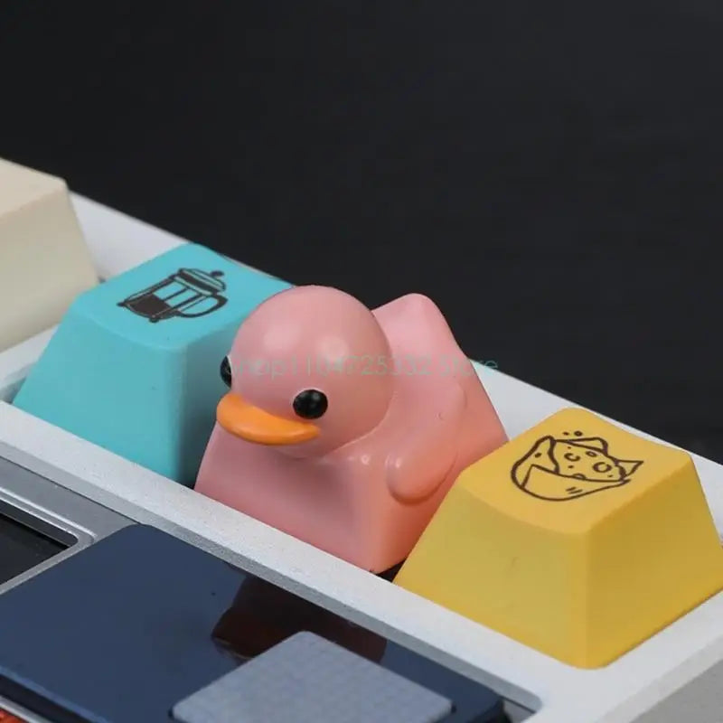 Cute Duck Keycap Cartoon Resin Keycaps for Switches Mechanical Gaming Keyboards DIY Personaliing 3D Keycap Keyboards Decoration