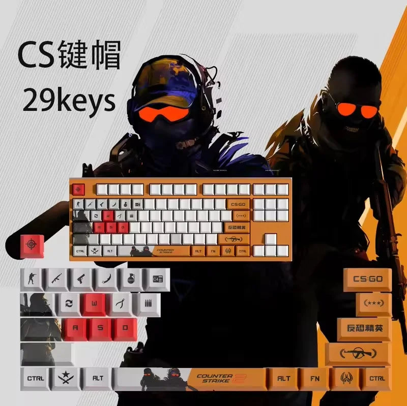 CS2 KEYCAPS CSGO 29 KEYS OEM Profile GAME Keycaps for mechanical keyboard