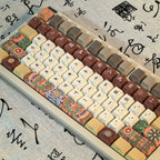 Dancheong Korean keycaps Retro Side Engraved Translucent Pbt Theme Keycap For Mechanical Keyboard 단청 와글바글 염료승화 PBT 키캡