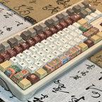 Dancheong Korean keycaps Retro Side Engraved Translucent Pbt Theme Keycap For Mechanical Keyboard 단청 와글바글 염료승화 PBT 키캡