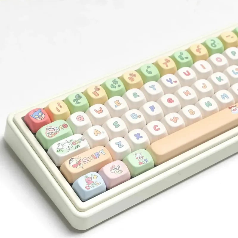 Crayon Shin-chan Mechanical Keyboard Keycaps Affordable Cartoon Keycaps Set PBT Material Keycaps Durable Keycap Girls Boys Gift