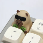 MiFuny Capybara Keycap Animal Artisan Keyboard Cap Resin Custom KeyCaps for Mechanical Keyboard Accessories Cute Point Keycap