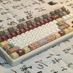 Dancheong Korean keycaps Retro Side Engraved Translucent Pbt Theme Keycap For Mechanical Keyboard 단청 와글바글 염료승화 PBT 키캡