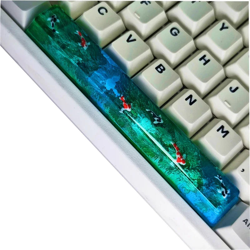 ECHOME Koi Fish Spacebar Keycaps 6.25U Custom Resin DIY Cherry Spacebar Keycaps MX Switch Translucent Keycap Mechanical Keyboard