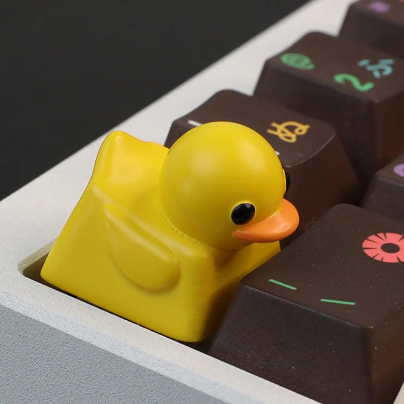 Cute Duck Keyboard Keycap Mechanical Keyboard Resin Duck Single Keycap Decor General Keyboard Replacement Parts Game Accessories