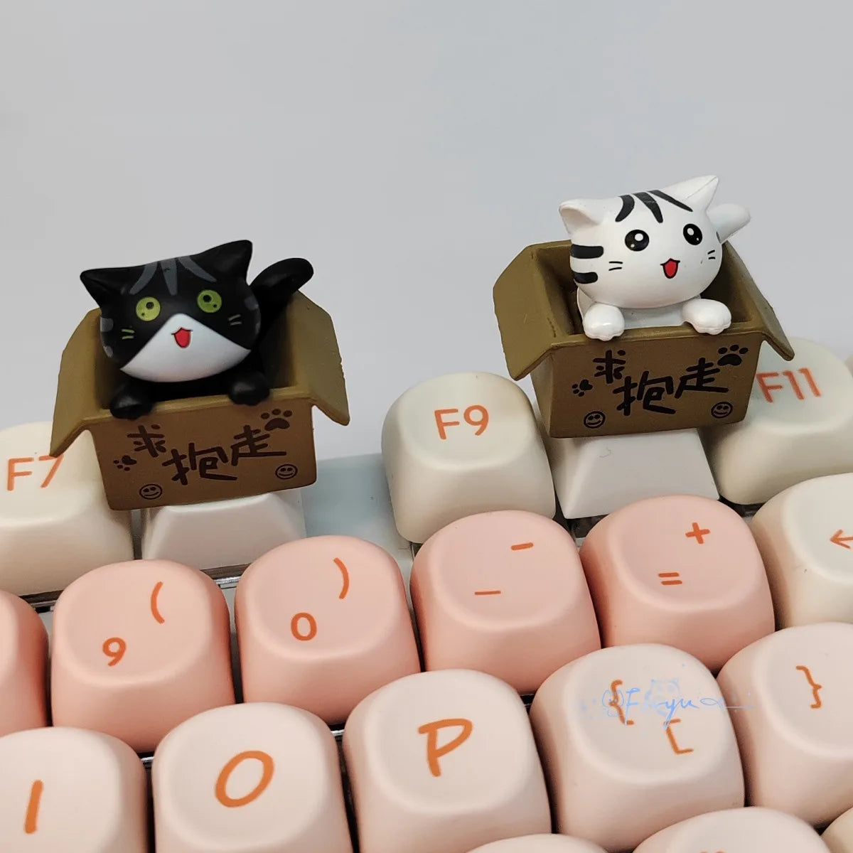 Cute Cat Animal Keycaps Mechanical Keyboard Replacement Personalized Keycap Cross Axis Cherry Profile Girl Birthday Gamer Gift